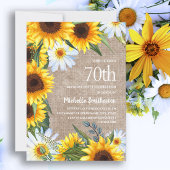 Gele Zonnebloemen Witte Dagen 70e verjaardag Kaart