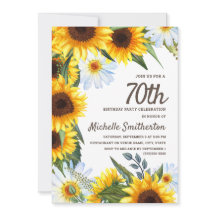 Gele Zonnebloemen Witte Madeliefjes 70ste Verjaard