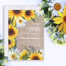 Gele Zonnebloemen Witte Madeliefjes 90ste Verjaard