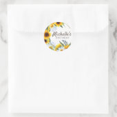 Gele Zonnebloemen Witte Margrieten Verjaardagsnaam Ronde Sticker (Tas)