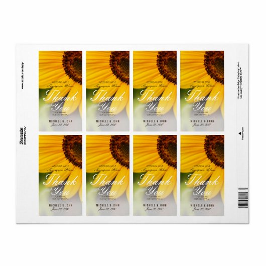 Gele zonnebloemen Zomdag Wijn Eigen label (Full Sheet)