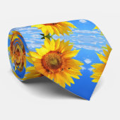 Gele Zonnebloemen Zomer Heren Das (Opgerold)