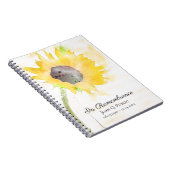 Gele Zonnebloemenvaas Viering van het Leven Begraf Notitieboek (Rechterzijde)