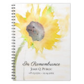Gele Zonnebloemenvaas Viering van het Leven Begraf Notitieboek (Voorkant)