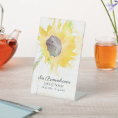 Gele Zonnebloemenvaas Viering van het Leven Begraf Reclamebord Met Voetstuk (Insitu)