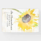 Gele Zonnebloemenvaas Viering van het Leven Begraf Spandoek (Horizontaal)