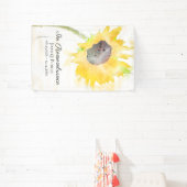 Gele Zonnebloemenvaas Viering van het Leven Begraf Spandoek (Insitu)