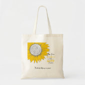 Gele zonnebloemleraar bedankt cadeau tote bag (Voorkant)