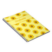 Gele zonnebloemnaam notitieboek (Rechterzijde)