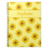 Gele zonnebloemnaam notitieboek (Voorkant)