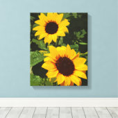 Gele zonnebloemontwerpcanvas canvas afdruk (Insitu (Houten vloer))