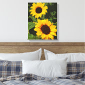 Gele zonnebloemontwerpcanvas canvas afdruk (Insitu (Slaapkamer))