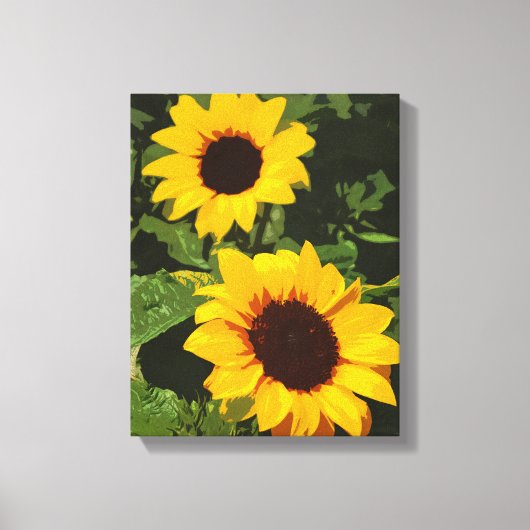 Gele zonnebloemontwerpcanvas canvas afdruk (Voorkant)