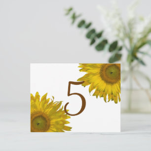 Gele zonnebloempel briefkaart