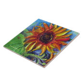 Gele zonnebloempel tegeltje (Zijkant)