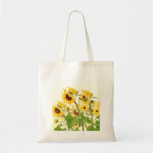 gele zonnebloempels - waterverf tote bag