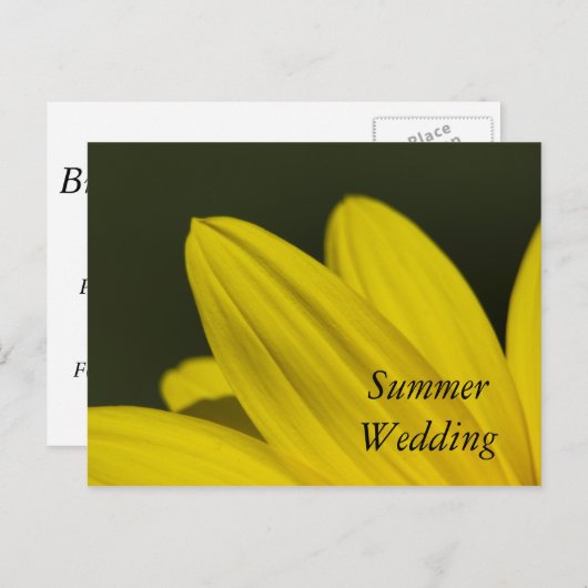 Gele zonnebloempitten zomer sparen de datum aankondigingskaart (Voorkant / Achterkant)