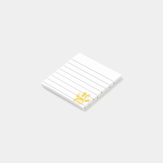 Gele zonnebloempjes 3x3 post-it® notes (Schuin)