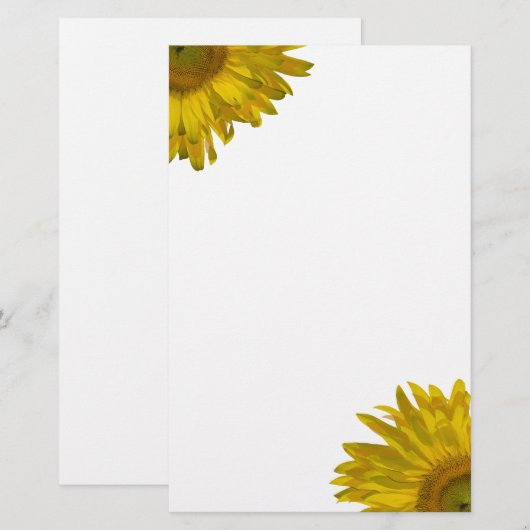 Gele zonnebloempjes briefpapier (Voorkant / Achterkant)