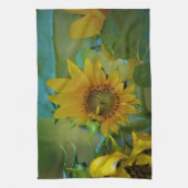 Gele zonnebloempjes voor tuinbouwkunst theedoek (Verticaal)