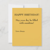 Gele zonnebloempjes Wenskaart (Achterkant)