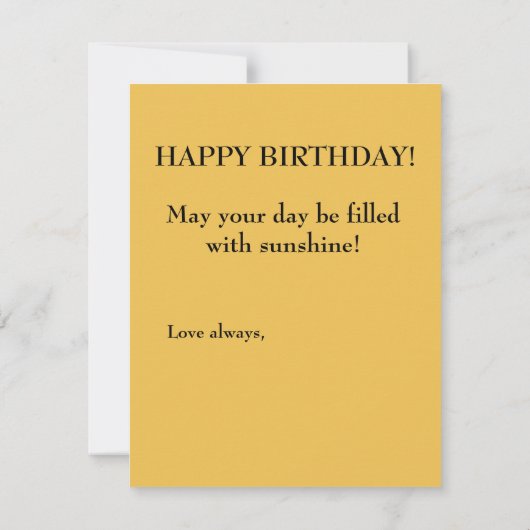 Gele zonnebloempjes Wenskaart (Achterkant)