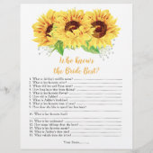 Gele zonnebloempspelen Vrijgezellenfeest Flyer (Achterkant)