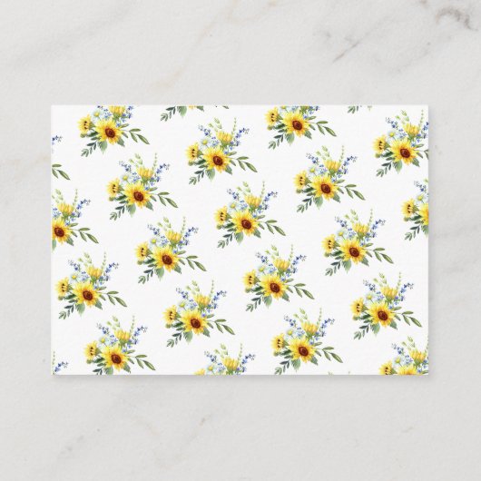 Gele zonnebloempuizen Vrijgezellenfeest Display Sh Informatiekaartje (Achterkant)