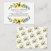 Gele zonnebloempuizen Vrijgezellenfeest Display Sh Informatiekaartje (Voorkant / Achterkant)