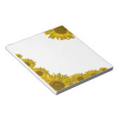 Gele zonnebloemrand notitieblok (Schuin)