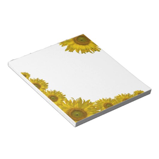 Gele zonnebloemrand notitieblok (Schuin)