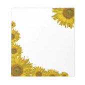 Gele zonnebloemrand notitieblok (Voorkant)