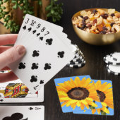 Gele zonnebloemspeelkaarten pokerkaarten (Insitu)