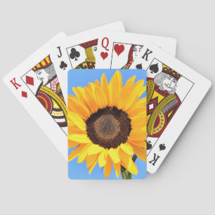 Gele zonnebloemspeelkaarten pokerkaarten