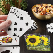 Gele zonnebloemspeelkaarten pokerkaarten (Insitu)