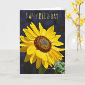 Gele zonnebloemverjaardag kaart (Gele Bloem)