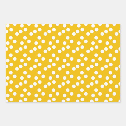Gele zonnebloemvlekken en strepen patroon inpakpapier vel (Voorkant 2)