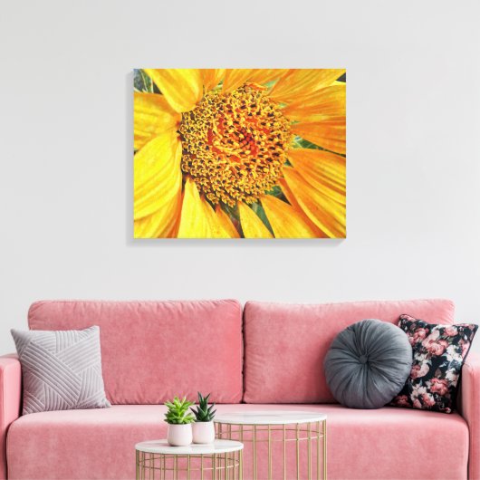 Gele zonnebloescanvas Art Print (Insitu (Woonkamer))