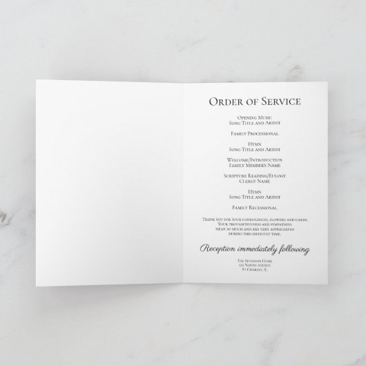 Gele Zonnebloesems Begrafenisdienst Gevouwen Programma (Binnen)