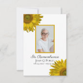 Gele Zonnebloesems Begrafenissympathie Bedankkaart (Voorkant)