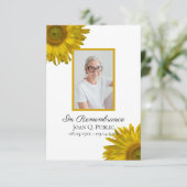 Gele Zonnebloesems Begrafenissympathie Bedankkaart (Staand voorkant)