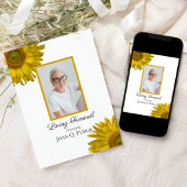 Gele Zonnebloesems Levende Begrafenisfeest Kaart