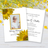 Gele Zonnebloesems Levende Begrafenisfeest Kaart