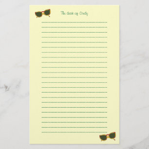 Gele zonnebril Lined Stationery Briefpapier