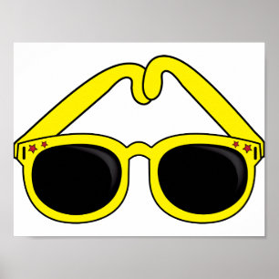 Gele zonnebrilposter poster