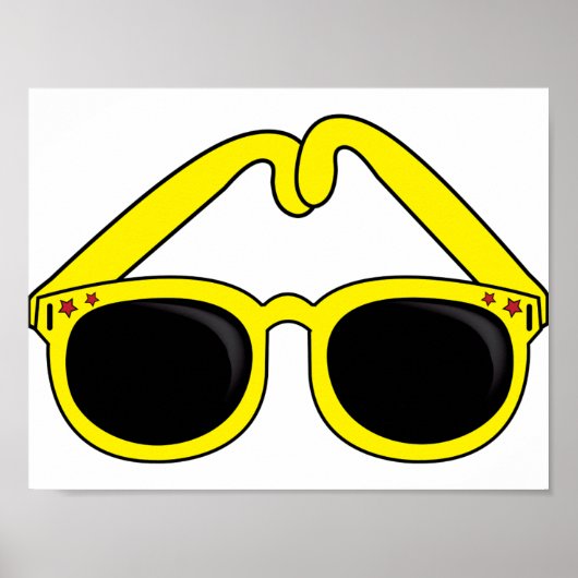 Gele zonnebrilposter poster (Voorkant)