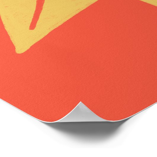 Gele zonnekunst glimlachen poster (Hoek)