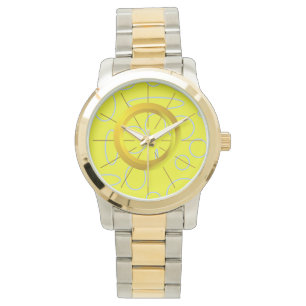 Gele Zonneschijn Cirkels Time Watch Horloge