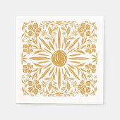 Gele zonneschijn en servetten met bloemenprint voo (Voorkant)