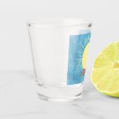 Gele Zonneschijn in Blauwe Hemel Douanenaam Shot Glas (Links)